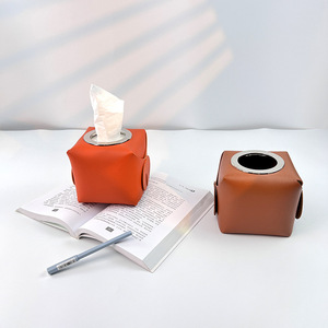 正方形桌面卷纸筒收纳盒创意厕所圆筒卷纸盒支持印LOGO英文定制