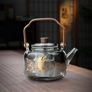 。煮茶壶玻璃茶壶茶炉茶具泡茶家用大容量提梁壶花茶壶玻璃烧水壶