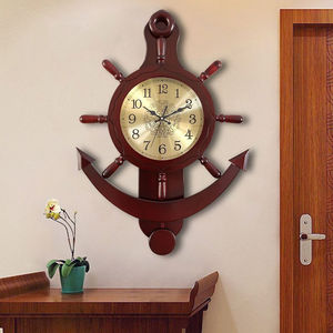 凯恩斯（KAIENSI）船舵挂钟客厅家用地中海时钟时尚创意欧式装饰