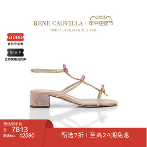 RENE CAOVILLA CATERINA系列粗跟水钻女士凉鞋