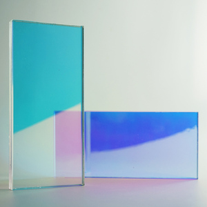 定制炫彩玻璃幻彩变色玻璃彩色渐变夹丝艺术玻璃 工程定制