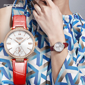 劳士顿新款手表女士时尚简约女士手表镶钻超薄防水石英表