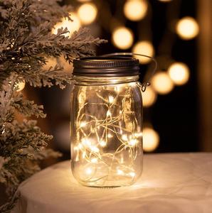 太阳能许愿梅森瓶灯庭院阳台户外防水萤火虫夜灯创意表白圣诞装饰