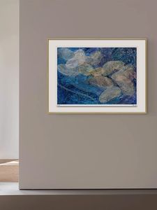 飞翔之羽现代简约蓝色风格客厅玄关装饰画卧室高级感风景挂画