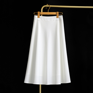 伞裙白色中长款半身裙女夏季2024新款垂感百褶裙高级感长裙a字裙