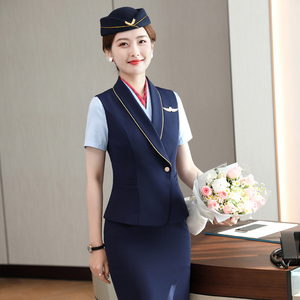 南航空姐制服职业装女高铁乘务员销售酒店前台工作服高端气质西装