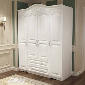 奥尚斯莱 欧式衣柜 小户型卧室白色储物柜 现代简约板式二三四门