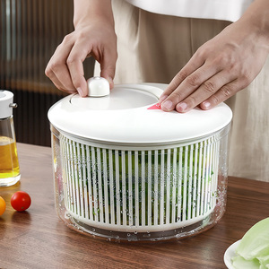 日本进口蔬菜脱水器沙拉甩干机小型手摇甩菜神器厨房洗菜沥水篮