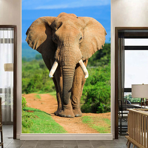 动物图案客厅卧室餐厅墙贴画壁画自粘简约现代大象装饰画海报画像