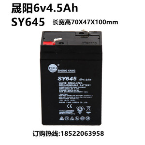 SHENGYANG晟阳蓄电池 SY645 6V4.5AH玩具车 童车 电子称用电瓶