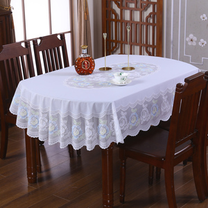 椭圆形餐桌布防水防油免洗家用pvc塑料椭圆形桌布简约台布长桌布