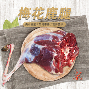 鲜先来梅花鹿腿整只新鲜鹿腿肉东北特产鹿肉新鲜鹿场直销顺丰包邮