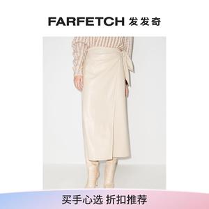 Nanushka女士Amas 裹身式纯素皮革中长半身裙FARFETCH发发奇