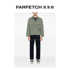 Stussy男女通用logo刺绣衬衫式夹克FARFETCH发发奇