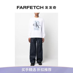 [Final Sale]Calvin Klein Jeans男士混合logo长袖上衣FARFETCH发