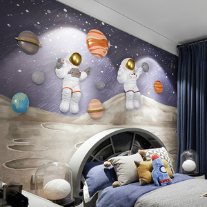 北欧宇航员壁挂儿童房墙面装饰挂件男孩卧室墙饰创意客厅墙上挂饰