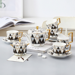 爱马仕适用ins欧式陶瓷咖啡具英式下午茶茶具 小奢华精致咖啡杯套