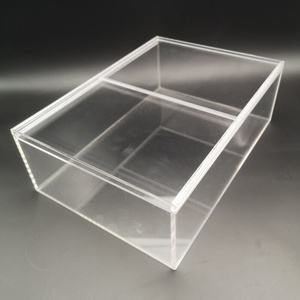 深圳厂家定制亚克力透明盒子长方形带推拉滑盖塑料盒子可定做尺寸