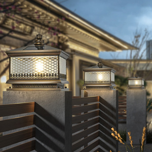 太阳能两用柱头灯户外家用接电防水欧美式围墙别墅大门柱子庭院灯