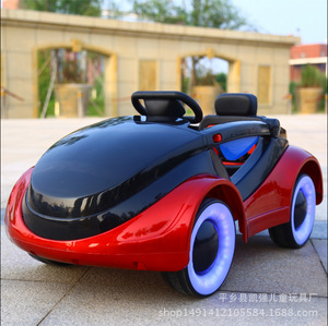 新款儿童电动汽车可坐人科幻太空车发光轮四轮汽车带遥控