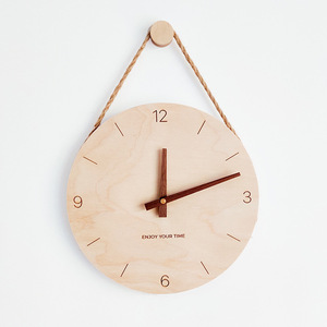 北欧实木挂钟客厅个性创意时尚日式现代简约原木钟表挂钟客厅定制
