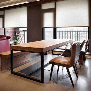 实木电脑桌书桌北欧办公家具会议桌loft美式家用长条桌子卧室书房