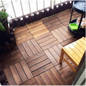 地砖工程办公室室外平台木板地贴防潮固定碳化木垫子地板地垫阳台