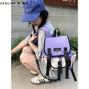 小众独特小包包双肩旅行包包搭扣登山背包运动风女大学生小型书包
