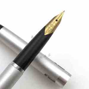 丹东白翎703铱金笔钢笔铝制笔杆中细一体式笔尖绝版老钢笔不带盒