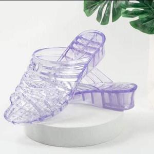 水晶拖鞋女夏天透明塑料高跟浴室家居防滑时尚外穿个性简约凉拖鞋