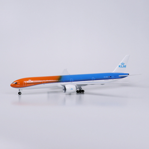 47cm荷兰航空橙色骄傲波音777客机飞机模型仿真民航带轮子带灯