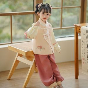 女童新中式套装春秋小女孩汉服儿童汉元素改良日常唐装中国风童装