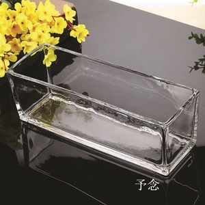 玻璃钢花箱绿箩水仙铜钱透明长方形多功能水培花玻璃花瓶鱼缸花盆