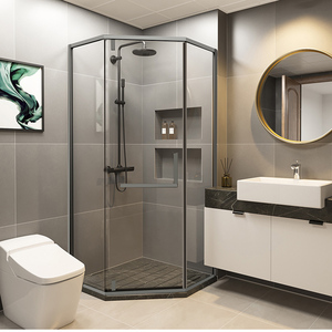 极窄钻石型淋浴房干湿分离玻璃门卫生间隔断整体浴室适用长虹玻璃