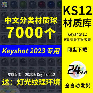 KeyShot12材质库KS2023中文材质球金属塑料木材布料纸张纹理渲染