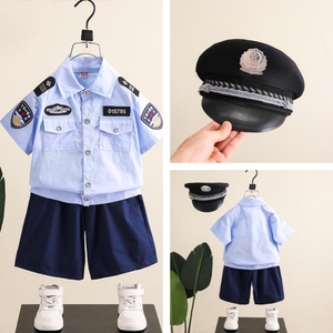 儿童警官服装六一交警察表演出服角色扮演夏装男女童交通制服套装