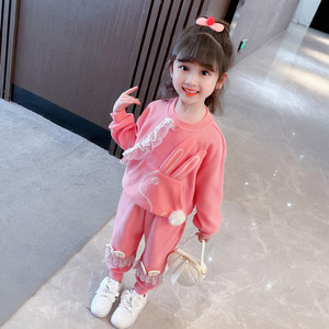 女宝宝套装春款洋气可爱韩版儿童开春衣服1一2到3四5岁女童两件套