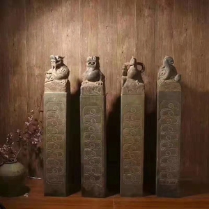 石雕拴马桩狮子四神兽麒麟貔貅生肖青石仿古中式庭院镇宅园林造景