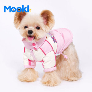 mookipet狗狗新年衣服羽绒服小型犬雪纳瑞宠物可牵引绳秋冬装保暖