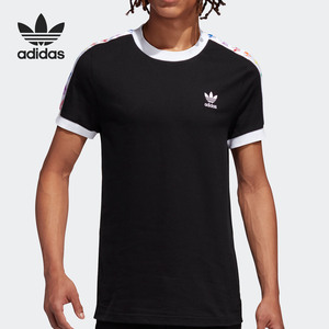 Adidas/阿迪达斯女子彩色串标运动休闲短袖T恤FI0880
