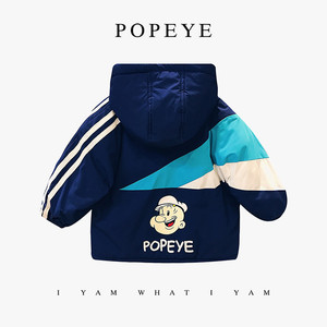 大力水手/POPEYE 宝宝棉服男童加厚外套冬季保暖儿童棉衣2022新款