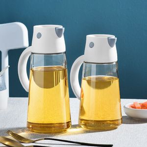 日本玻璃油壶防漏自动开合油瓶大容量厨房食用油装油罐家用调味瓶