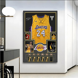 NBA乔丹球衣装裱挂画詹姆斯科比欧文库里玄关卧室书房篮球主题