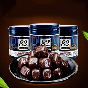 LOTTE乐天82%纯黑巧克力豆罐装纯可可脂苦朱古力韩国进口零食品