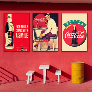 欧美怀旧装饰画美式KTV酒吧挂画咖啡厅复古可口可乐海报墙面壁画
