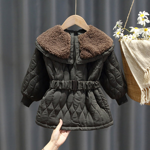 韩国女童装秋冬新款公主裙气质宝宝菱格夹棉娃娃可爱儿童连衣裙子