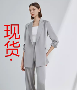 朗姿法式三醋酸高级感气质西服外套女2024年夏季新款通勤高端西装
