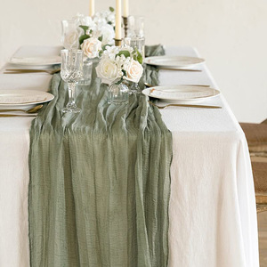 新款欧式婚礼皱布桌旗生日宴会婚礼装饰宴会餐桌装饰皱布桌旗桌布