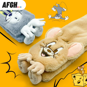 AFGH正版猫和老鼠长条TomJerry造型围巾毛绒少女冬季可爱学生卡通
