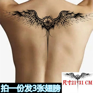 纹身贴 防水 六翼天使恶魔翅膀 男女 背部刺青色 满背 贴纸刺青